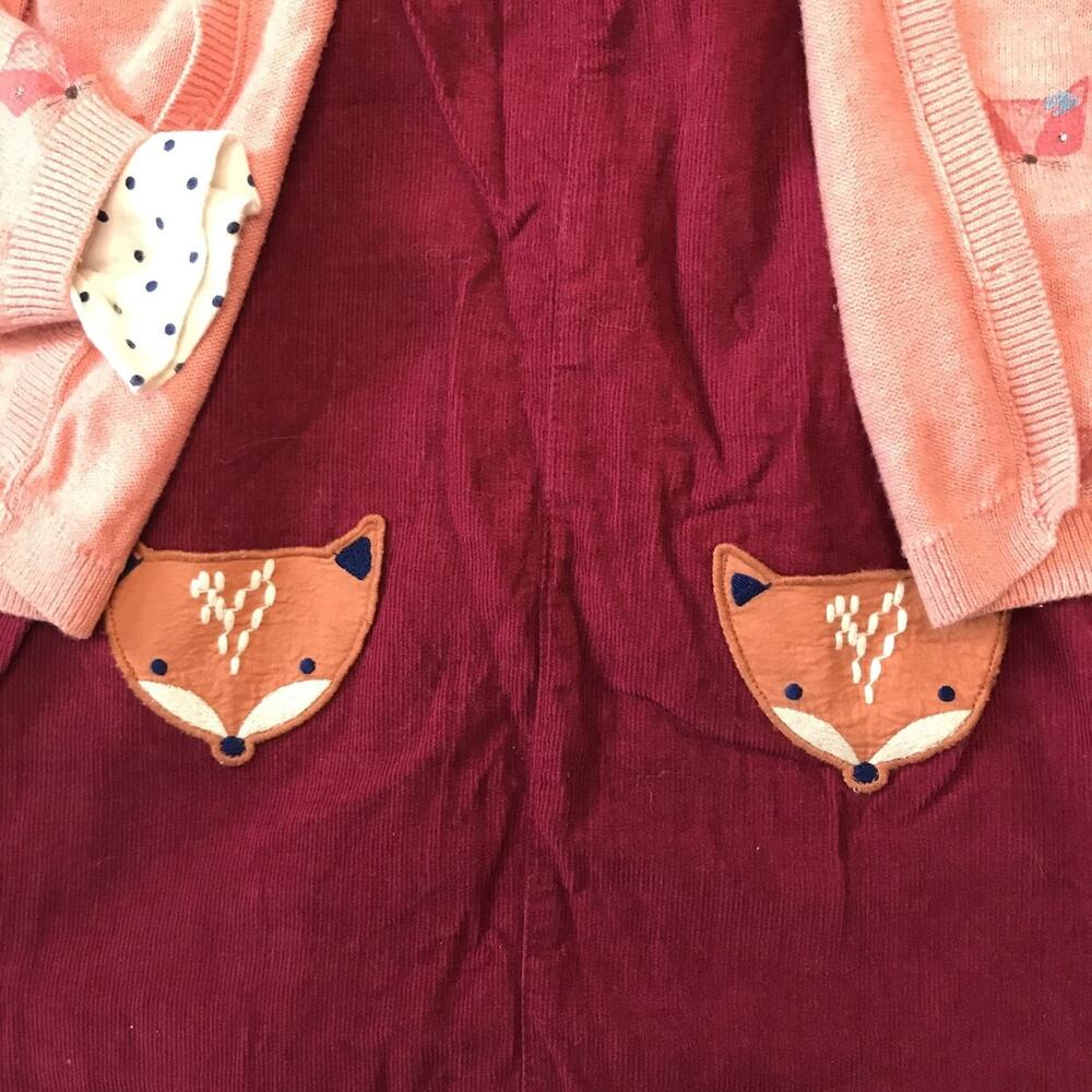 John Lewis Fox Dress, Top, and Cardigan Outfit Set 2-3Y - Picture 2 of 10